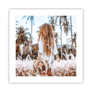 Plakat - Født af græsdun - 40x40 cm