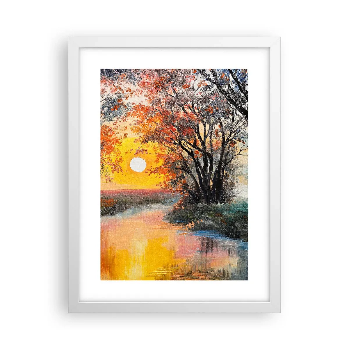 Plakat i hvid ramme - Efterårs atmosfære - 30x40 cm