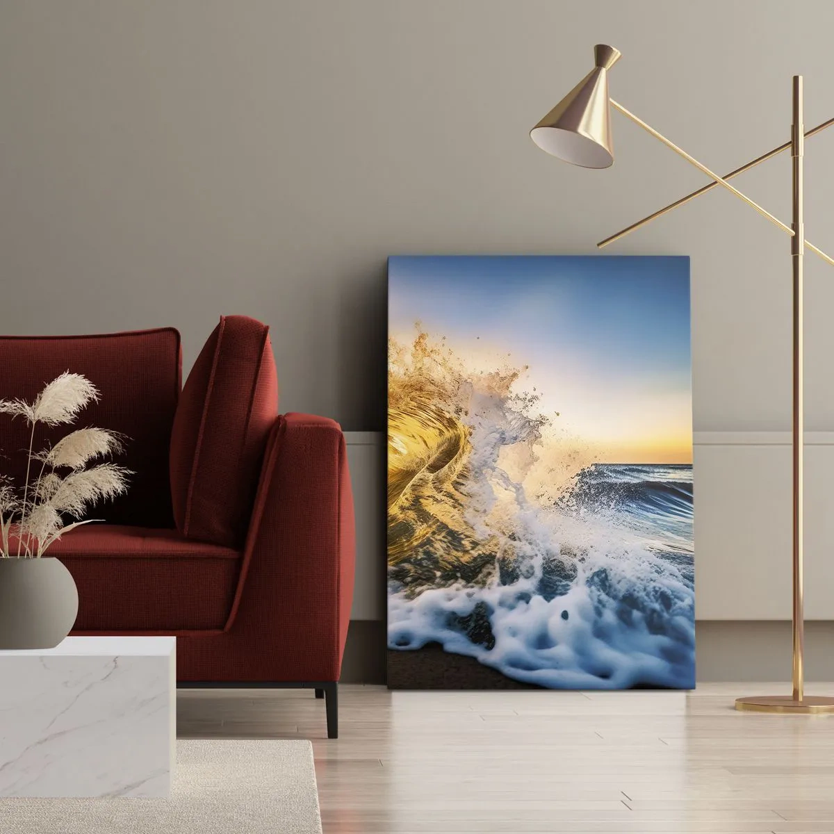 Lærredstryk - Billede på lærred - Leg på sandet - 50x70 cm
