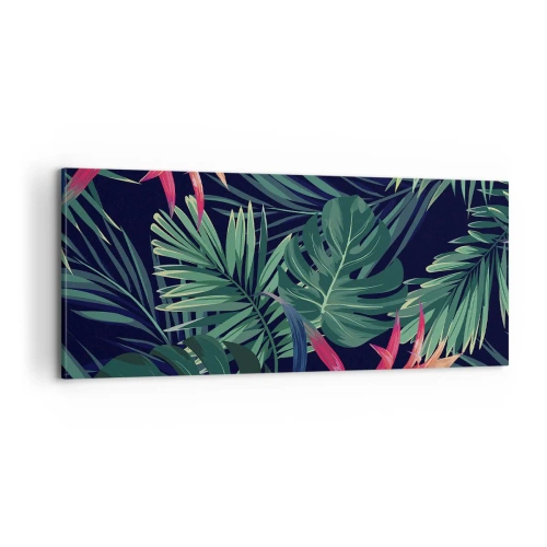 Lærredstryk - Billede på lærred - Brænd i grønt - 100x40 cm