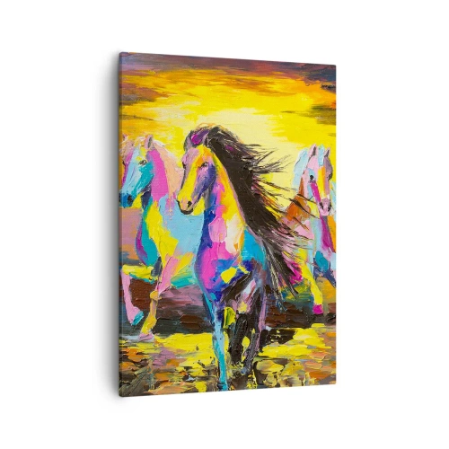 Lærredstryk - Billede på lærred - Nedsænket i regnbuen - 50x70 cm