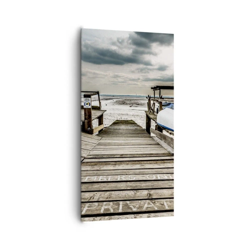 Lærredstryk - Billede på lærred - Stranden i nord - 65x120 cm