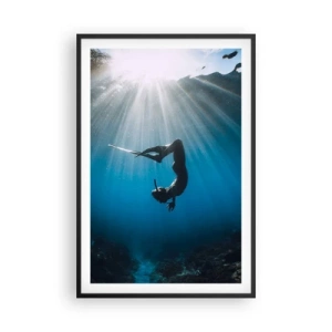 Plakat i sort ramme - Undervandsdans - 61x91 cm