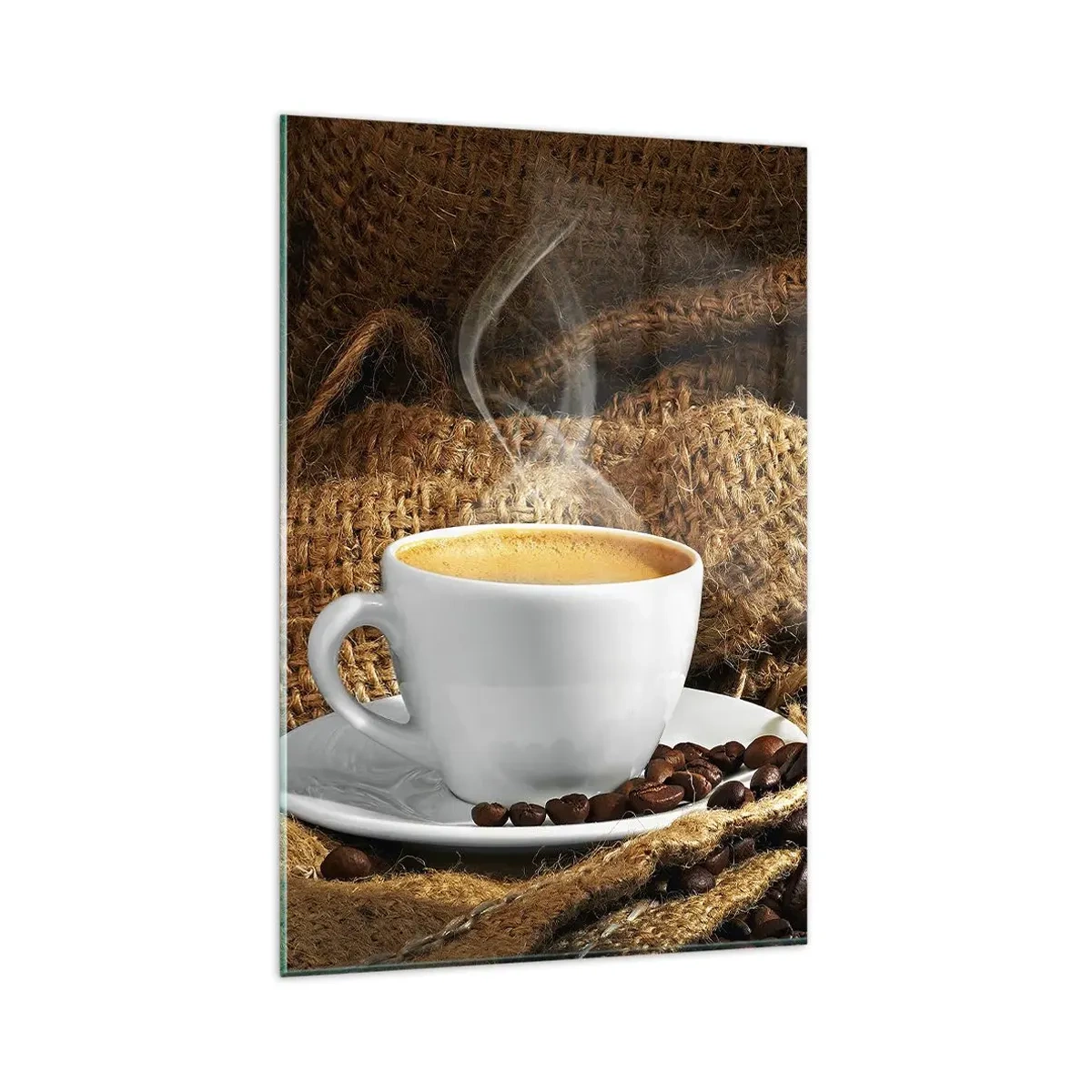 Billede på glas - Duften af mokka og honningvæskens tæthed - 80x120 cm