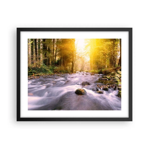 Plakat i sort ramme - Malachit i sølv- og guldfatning - 50x40 cm