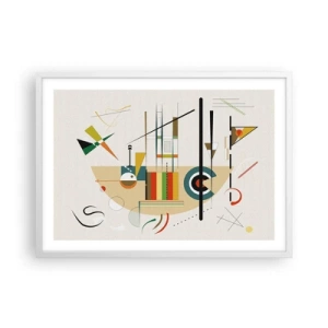 Plakat i hvid ramme - Og verden griner - 70x50 cm