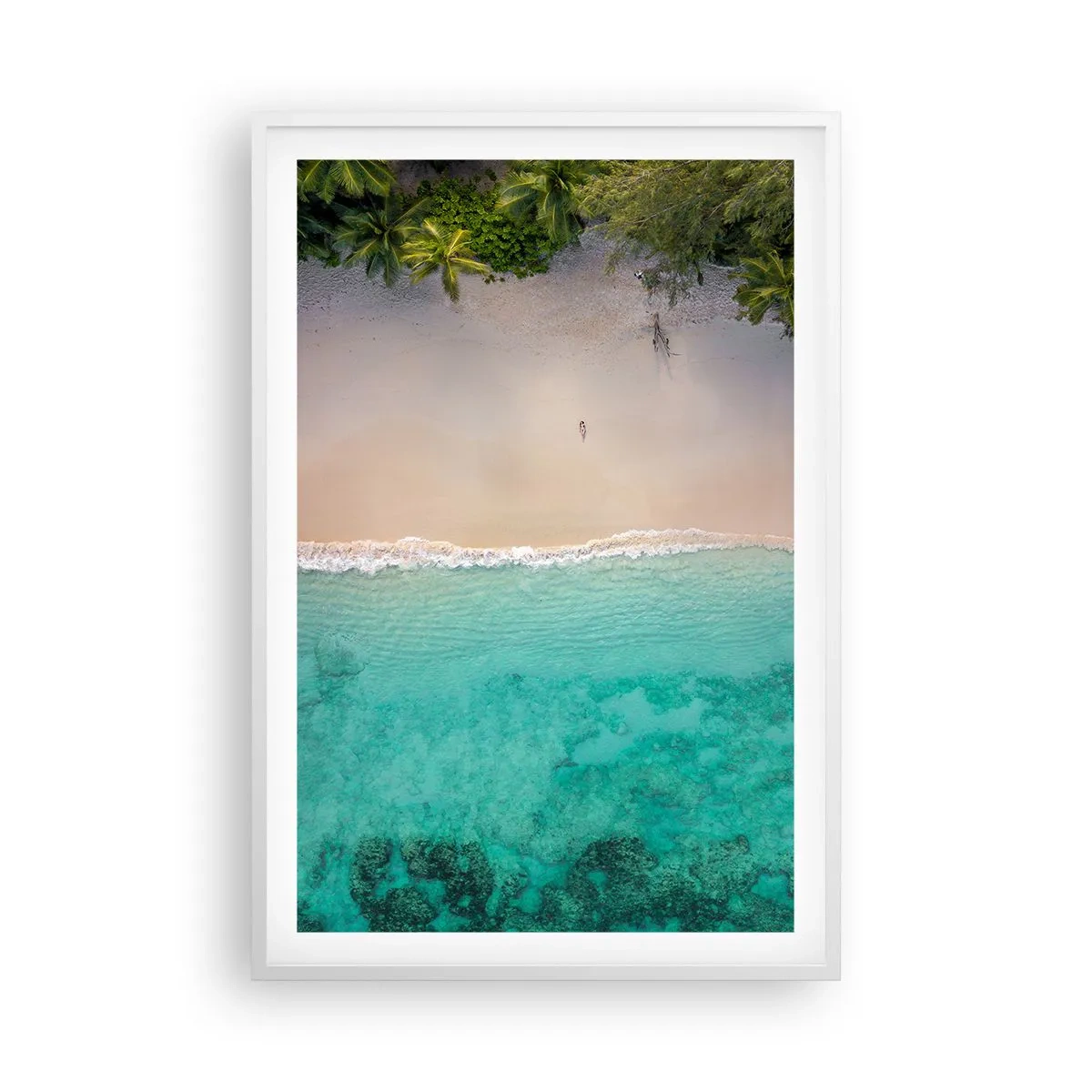 Plakat i hvid ramme - Paradis strand - 61x91 cm