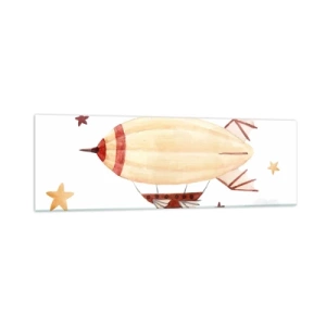 Billede på glas - Et luftskib - 160x50 cm