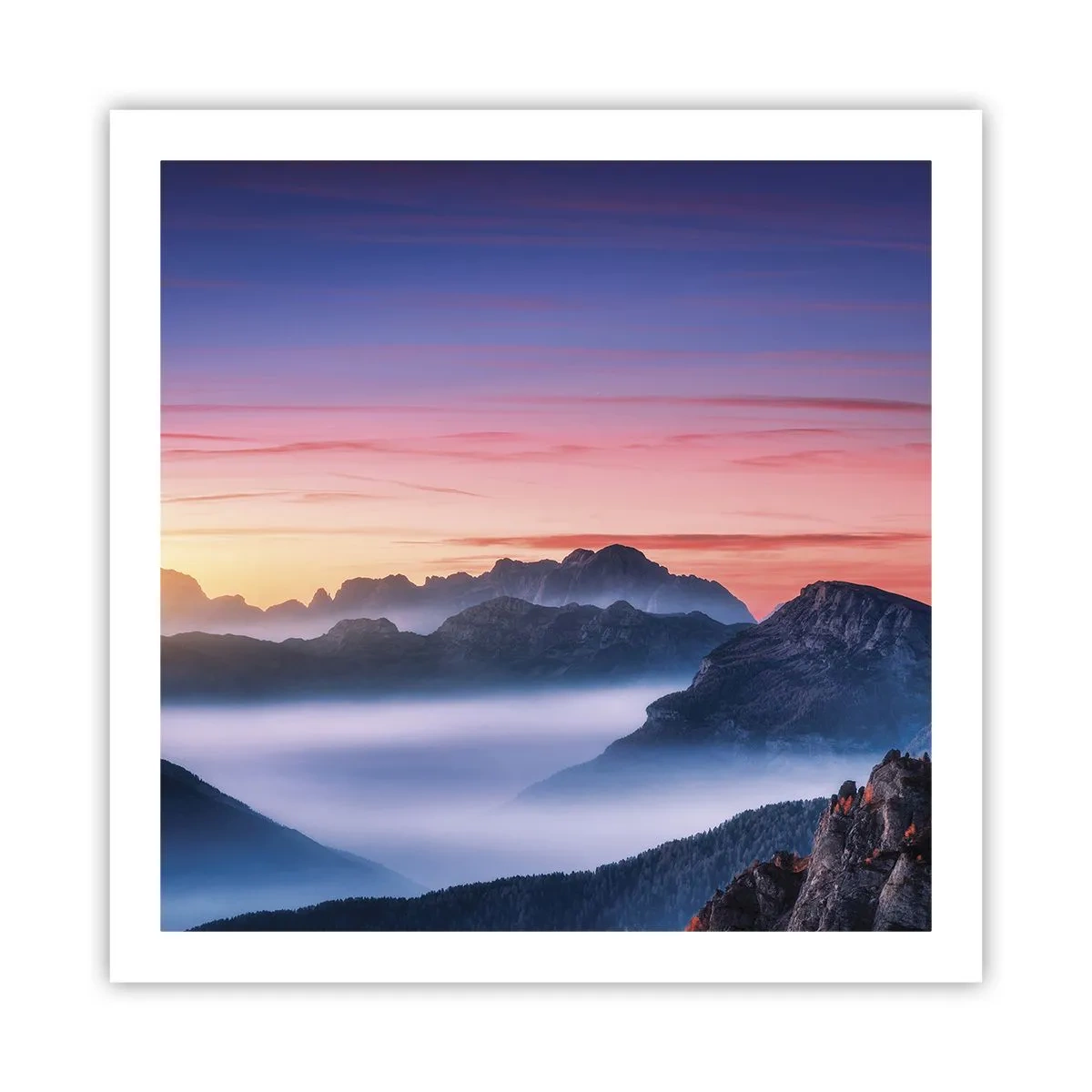 Plakat - Over dalene - 60x60 cm