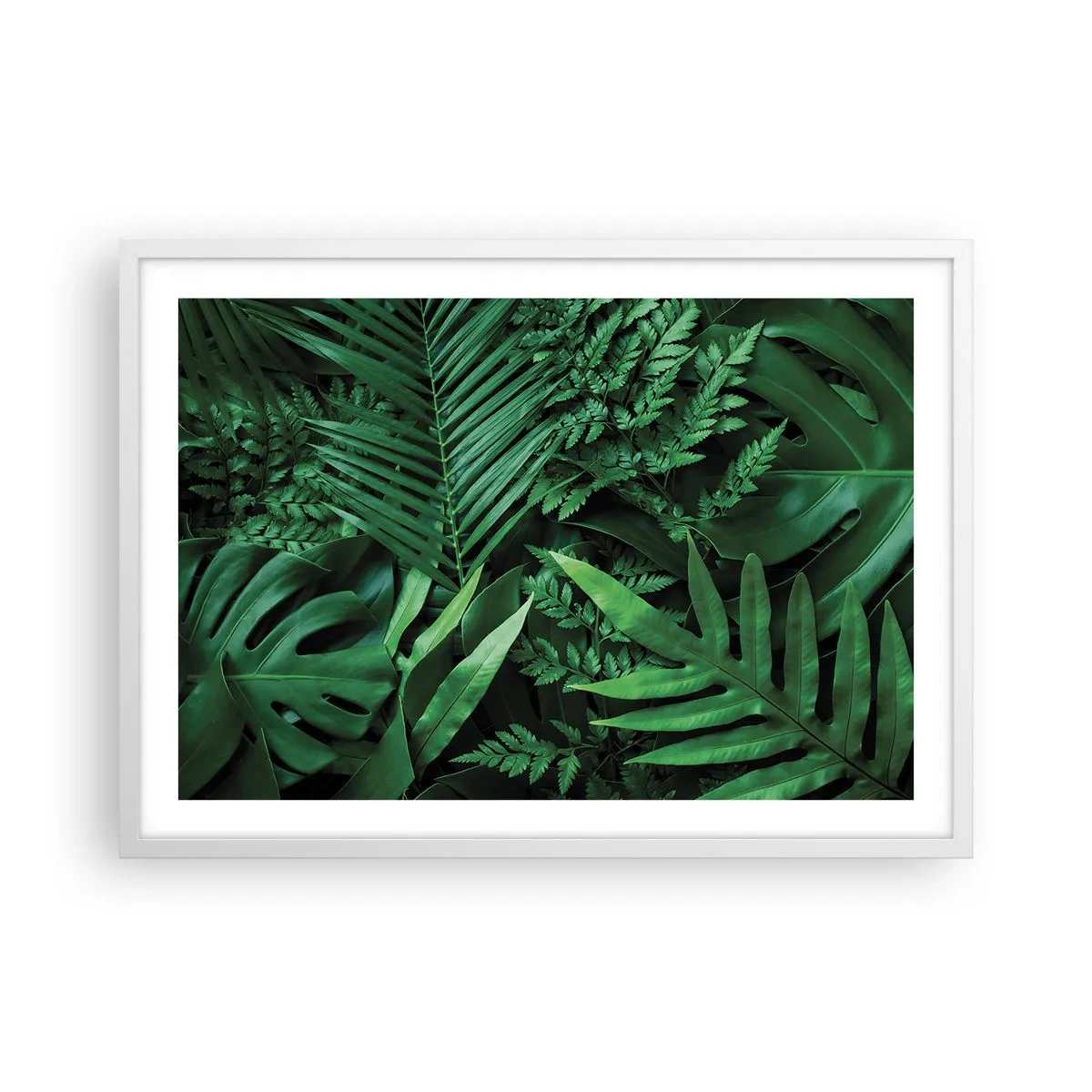 Plakat i hvid ramme - Kranset i grønt - 70x50 cm