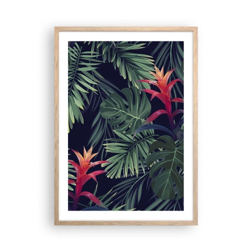 Plakat i ramme af lyst egetræ - Brænd i grønt - 50x70 cm