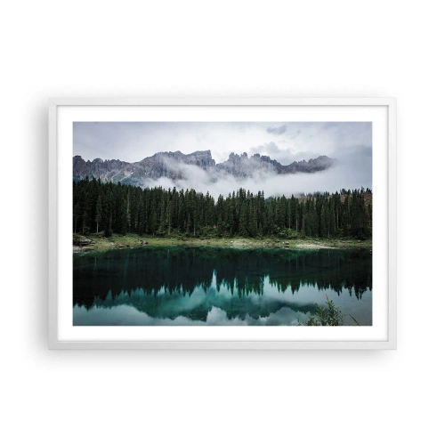 Plakat i hvid ramme - Hys, tys, lad os ikke vække sovevandet... - 70x50 cm