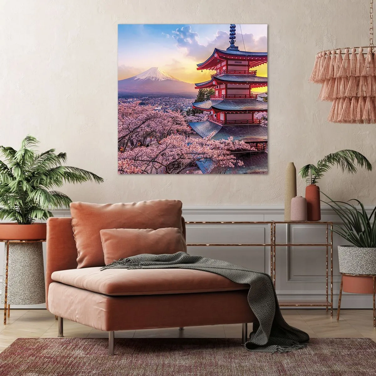 Lærredstryk - Billede på lærred - Essensen af den japanske ånd - 60x60 cm