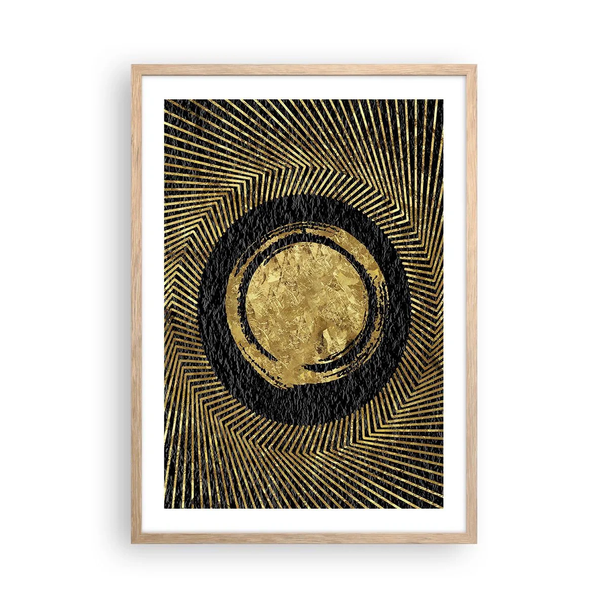 Plakat i ramme af lyst egetræ - Glamour-komposition - 50x70 cm