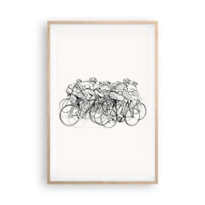 Plakat i ramme af lyst egetræ - Sammen i et team - 61x91 cm