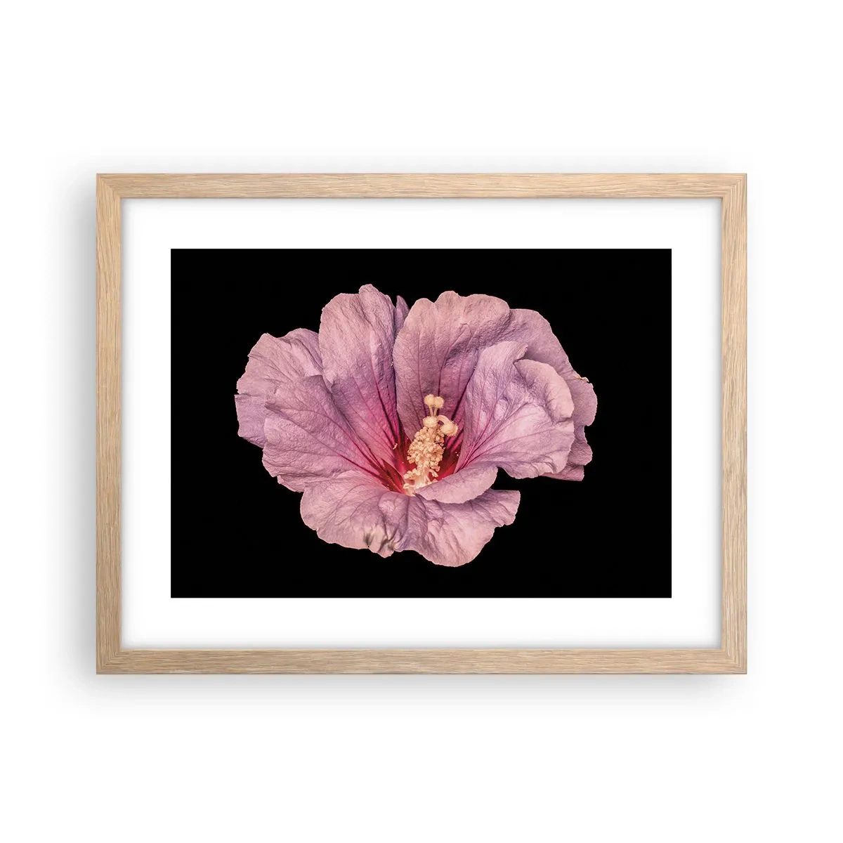 Plakat i ramme af lyst egetræ - Lige i hjertet - 40x30 cm