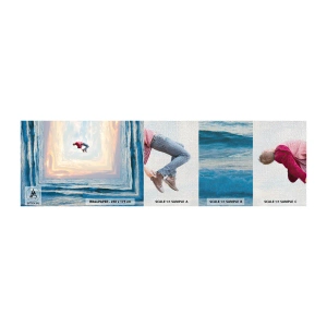 Prøve Fototapet Premium Canvas - Til en anden dimension - Abstraktion, Mand, Natur - 100x30 cm