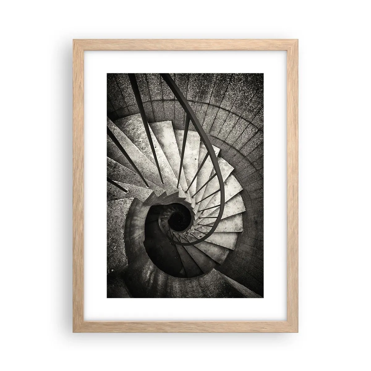 Plakat i ramme af lyst egetræ - Op ad trapperne, ned ad trapperne - 30x40 cm