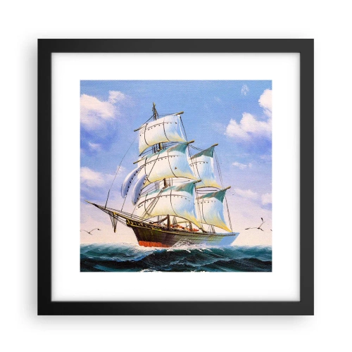 Plakat i sort ramme - Stolt med vinden - 30x30 cm