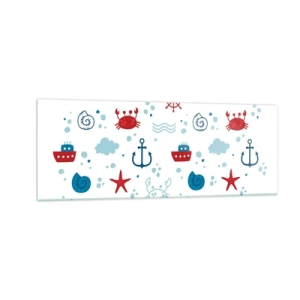 Billede på glas - En fortælling om havet - 140x50 cm