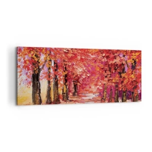 Lærredstryk - Billede på lærred - Efterårets indtryk - 100x40 cm