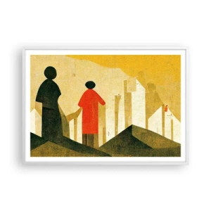 Plakat i hvid ramme - Stadig langt væk - 100x70 cm