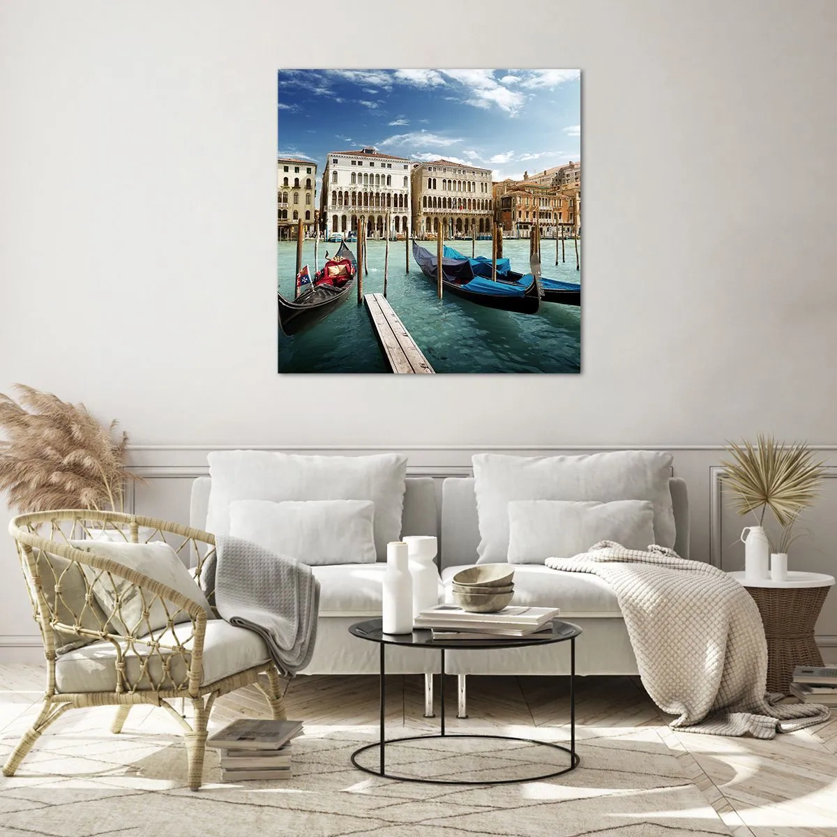 Billede på glas - Paladser i blåt - 40x40 cm