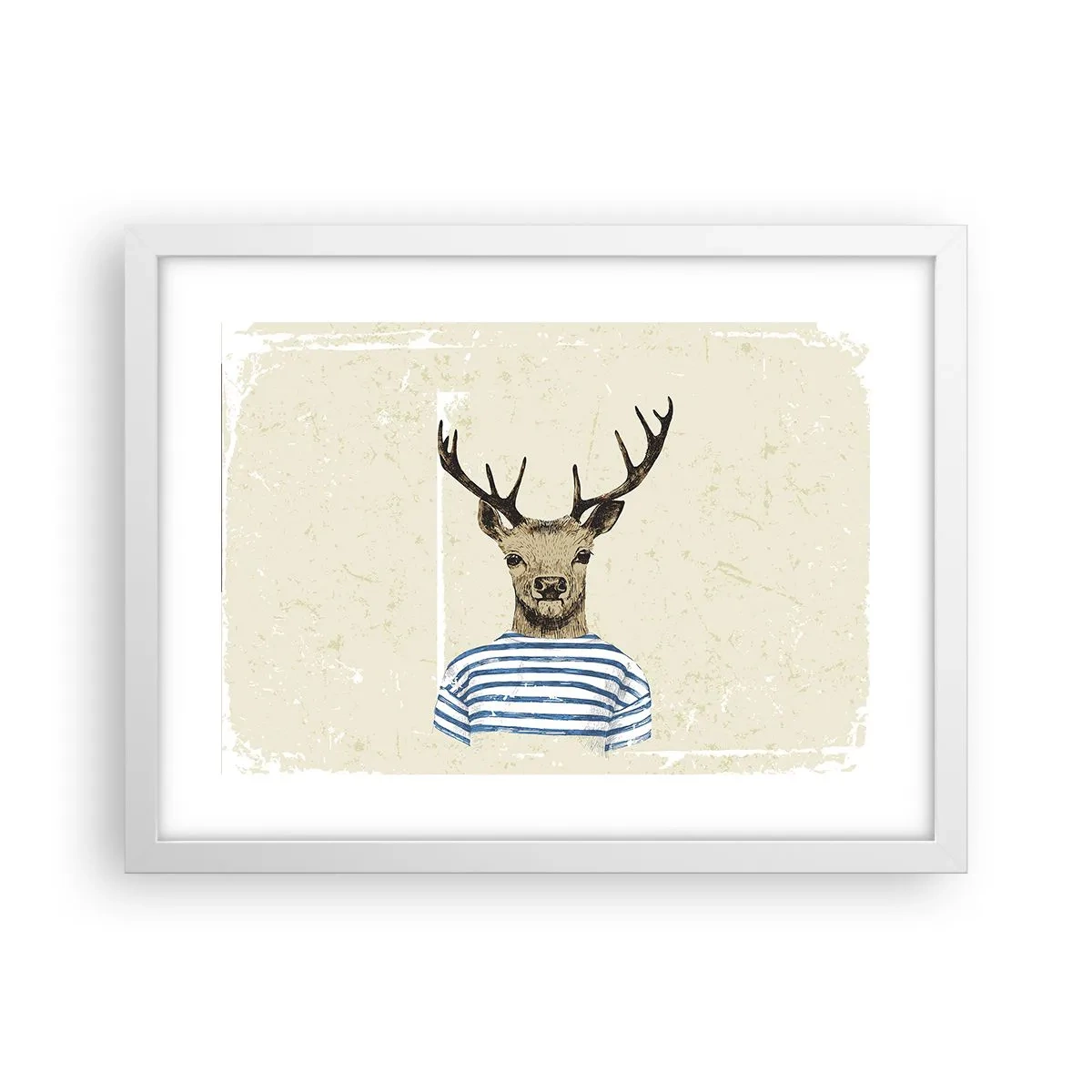 Plakat i hvid ramme - Fordi jeg kan lide stribede skjorter! - 40x30 cm