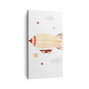 Lærredstryk - Billede på lærred - Et luftskib - 45x80 cm