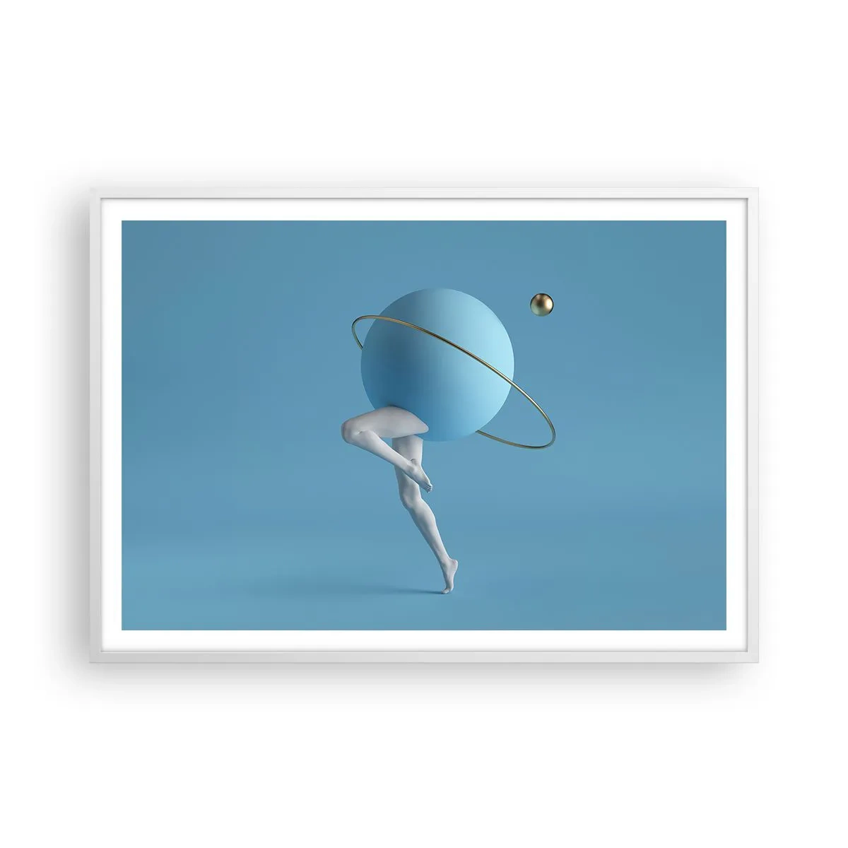 Plakat i hvid ramme - Og planeterne går amok - 100x70 cm