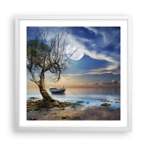 Plakat i hvid ramme - Er dette enden eller begyndelsen? - 50x50 cm