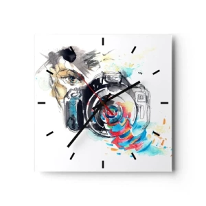 Vægur, Uret - I linsens øje - 40x40 cm