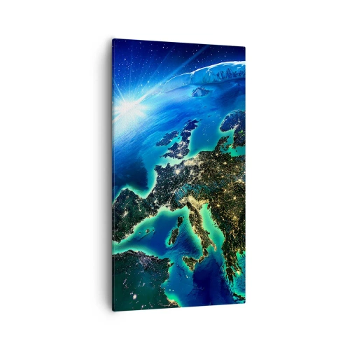 Lærredstryk - Billede på lærred - Et funklende Europa - 55x100 cm