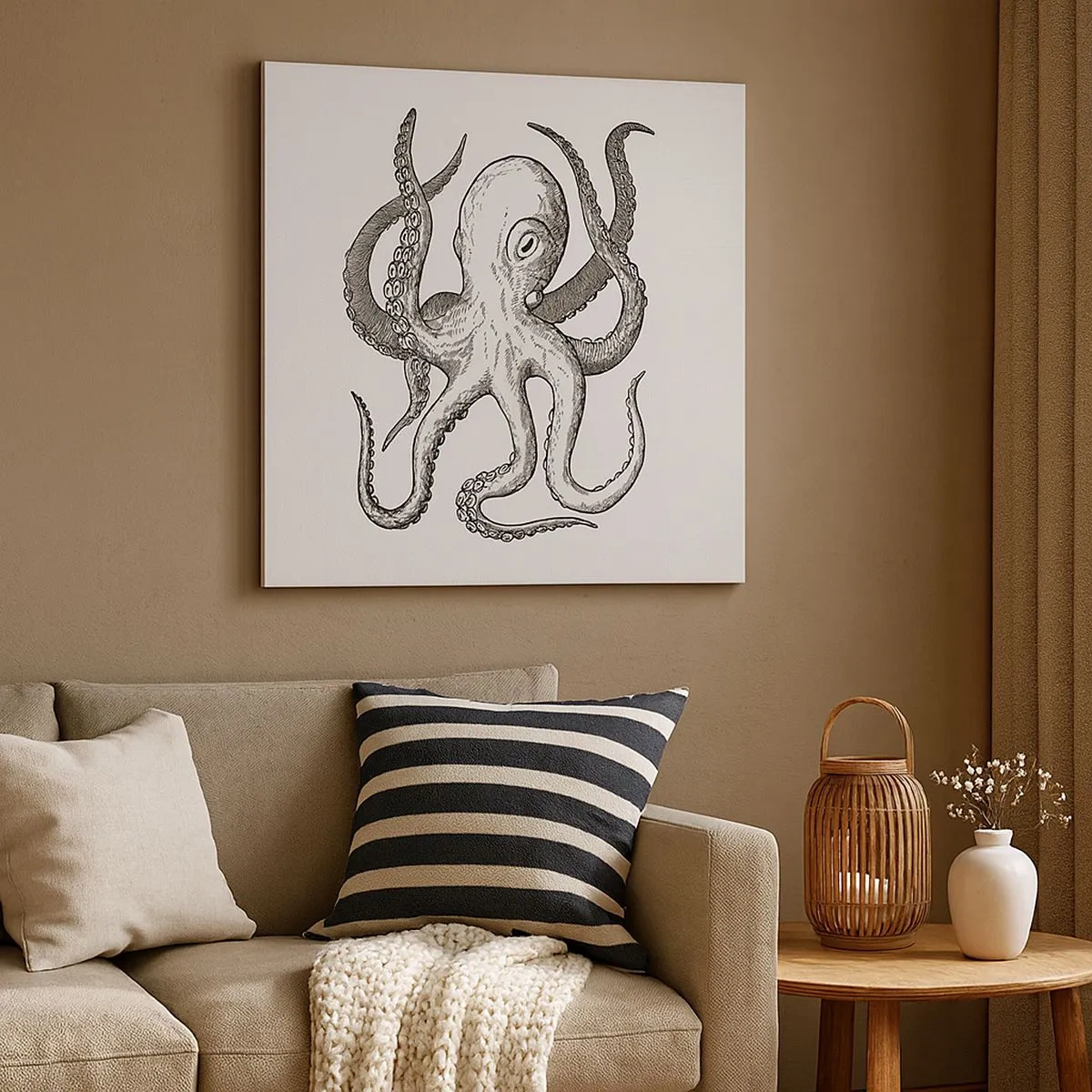 Lærredstryk - Billede på lærred - Dans med bølger - 30x30 cm