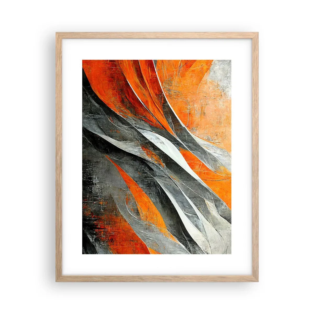 Plakat i ramme af lyst egetræ - Varme og kulde - 40x50 cm