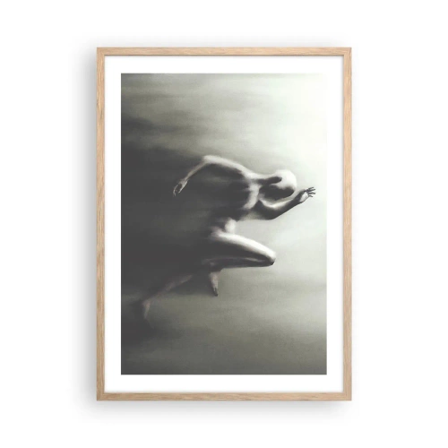 Plakat i ramme af lyst egetræ - Ustoppelig - 50x70 cm