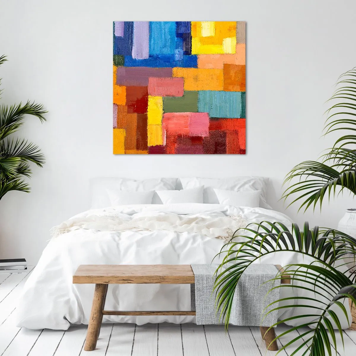 Lærredstryk - Billede på lærred - Hver især forskellige, alle farverige - 40x40 cm