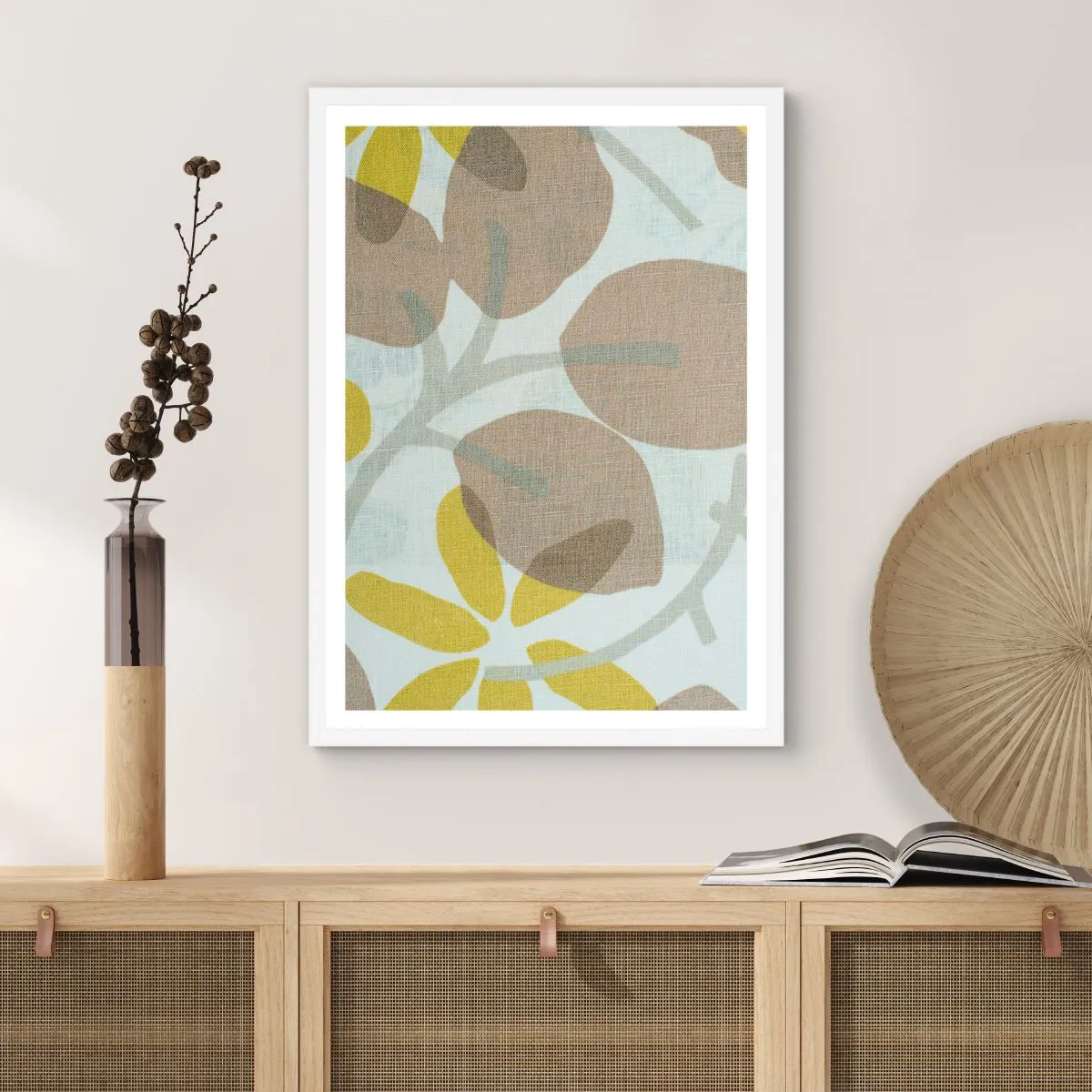 Plakat i hvid ramme - Komposition i solskinnet - 70x100 cm