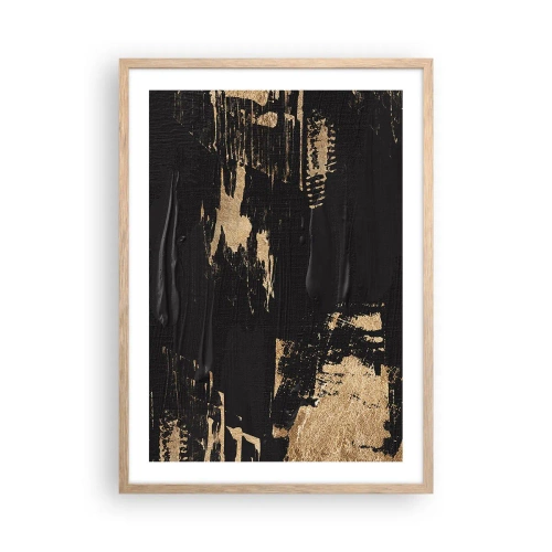 Plakat i ramme af lyst egetræ - Et spor af berøring - 50x70 cm