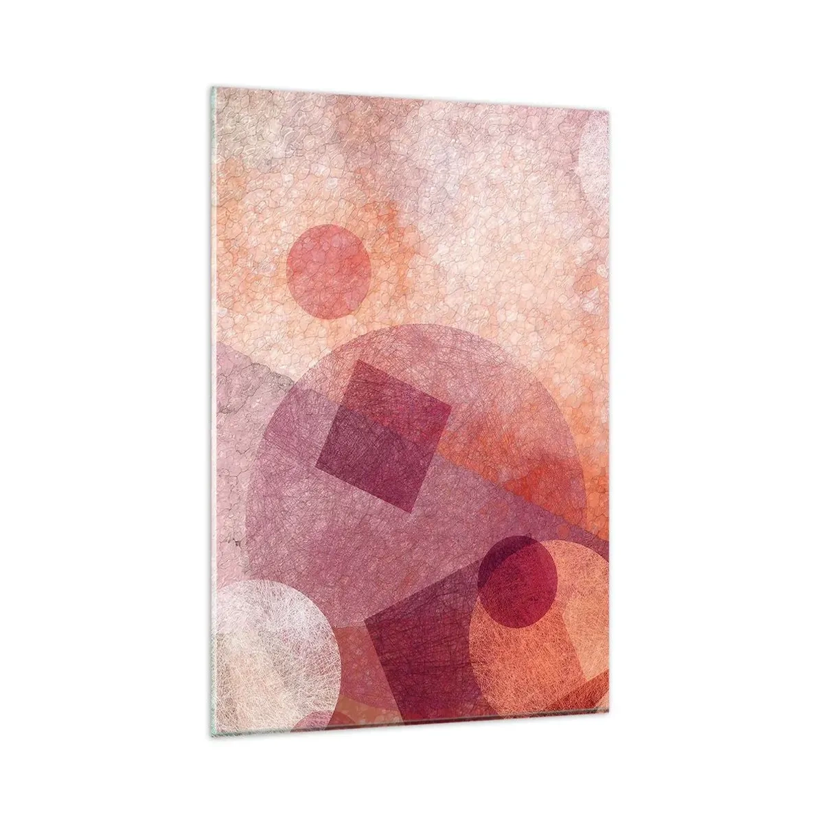 Billede på glas - Geometriske transformationer i pink - 80x120 cm