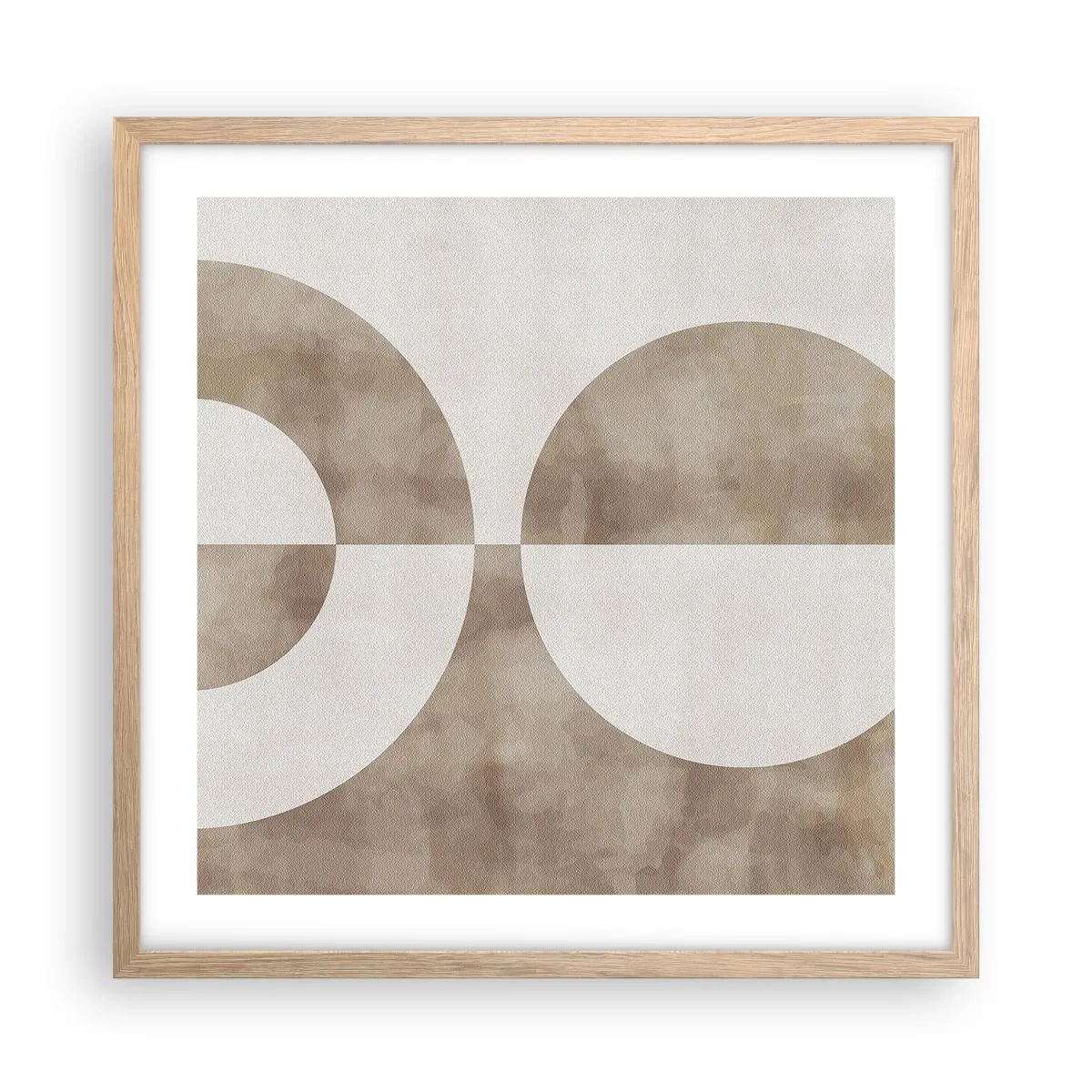 Plakat i ramme af lyst egetræ - Ligheder og forskelle - 50x50 cm