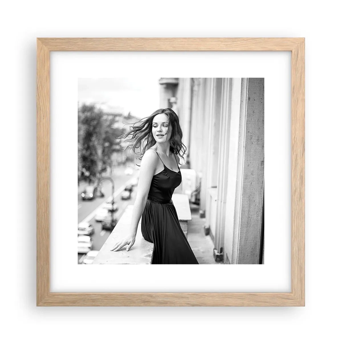 Plakat i ramme af lyst egetræ - Bestemt en pariser - 30x30 cm