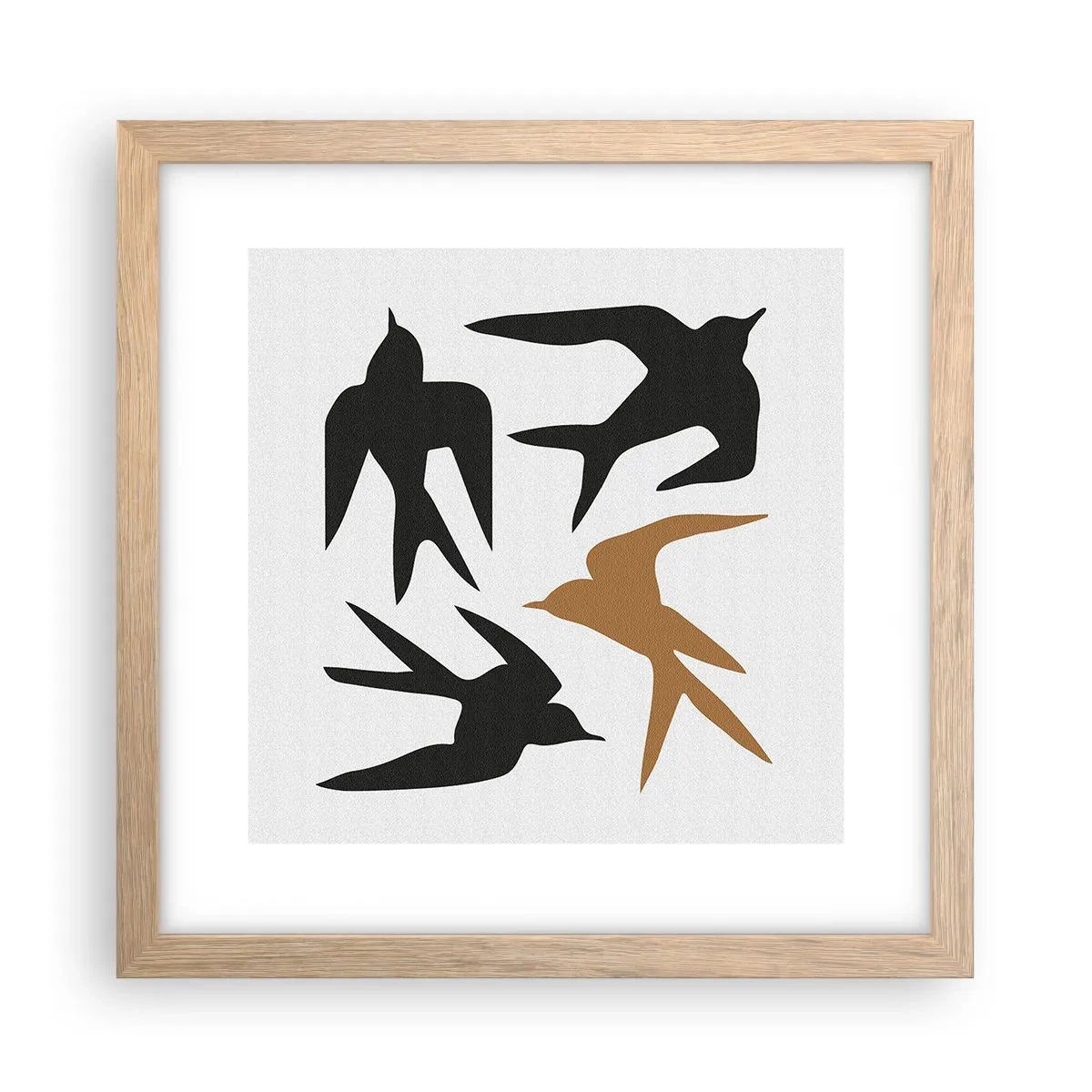 Plakat i ramme af lyst egetræ - Sluge spil - 30x30 cm