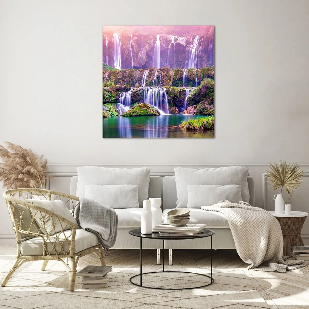 Billede på glas - Trappe til himlen - 60x60 cm