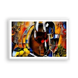 Plakat i hvid ramme - Og verden bliver mere farverig - 91x61 cm