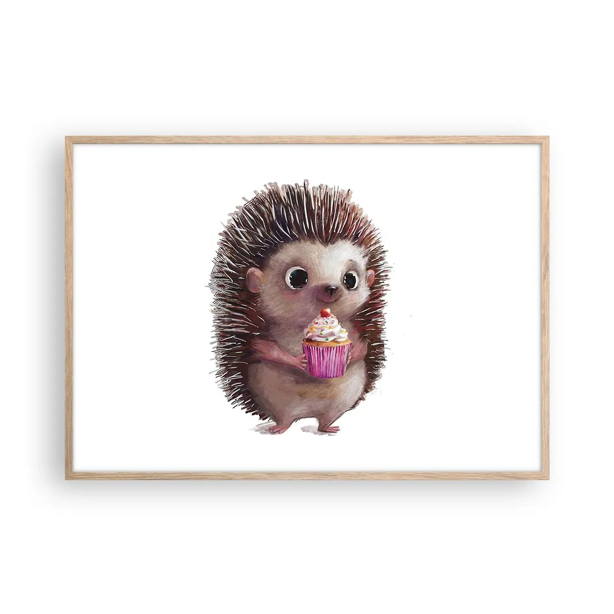 Plakat i ramme af lyst egetræ - Fejring er hver dag - 100x70 cm