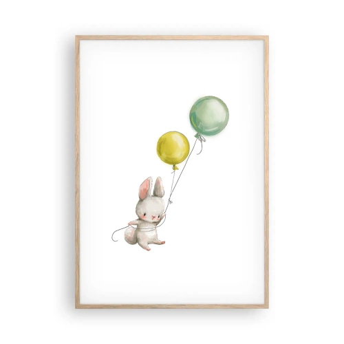 Plakat i ramme af lyst egetræ - Jeg vil også anbefale den! - 70x100 cm