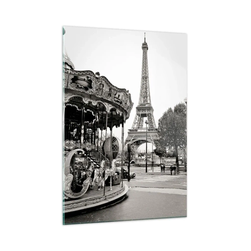 Billede på glas - Når der gælder sjov, er det kun i Paris - 50x70 cm