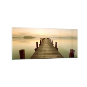 Billede på glas - Før daggry, daggry, lys - 120x50 cm