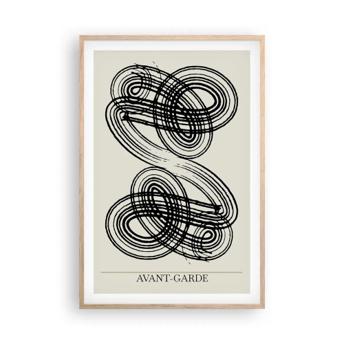 Plakat i ramme af lyst egetræ - Det kom ud spontant - 61x91 cm